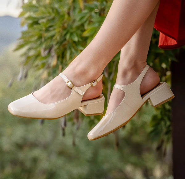 Leyla mary jane in tan.